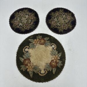 Vintage Doilies Doily Set Of 3 Round Antique Floral Flowers Knit Crochet Stitch